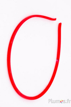 Serre-tête en plastique - largeur 4 mm - rouge